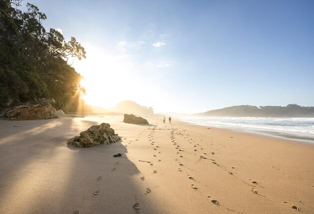 The beautiful Coromandel peninsula boasts vast white and golden sand beaches and with plenty of private coves.