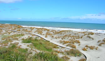 Strand und Sanddünen am Ship Creek, Jackson Bay, NZ