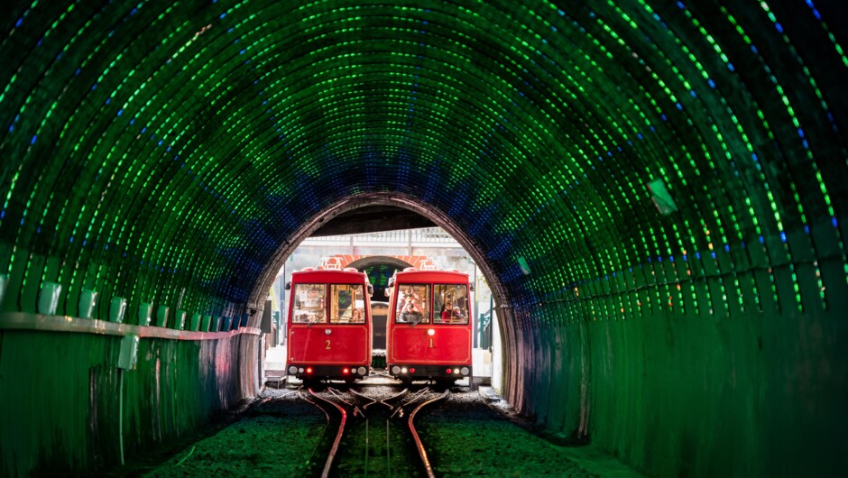 Tunnel lights at the passing loop